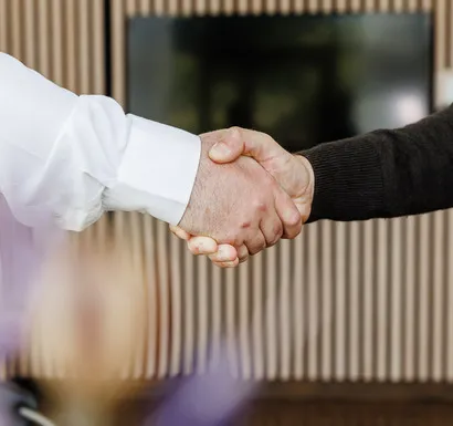 To mænd giver hånd